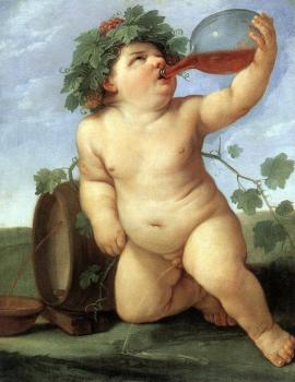 Guido Reni : Drinking Bacchus
